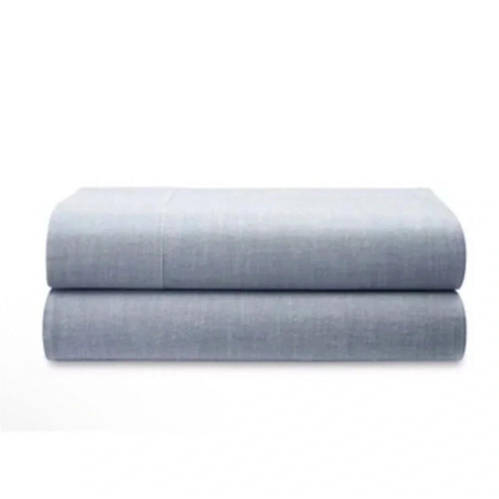 Ralph Lauren Queen Flat Sheet Workshirt Chambray in Blue NEW MSRP $215